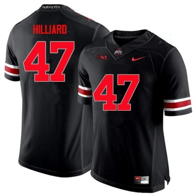 Men's Ohio State Buckeyes #47 Justin Hilliard Black Nike NCAA Limited College Football Jersey February KYX2444TI
